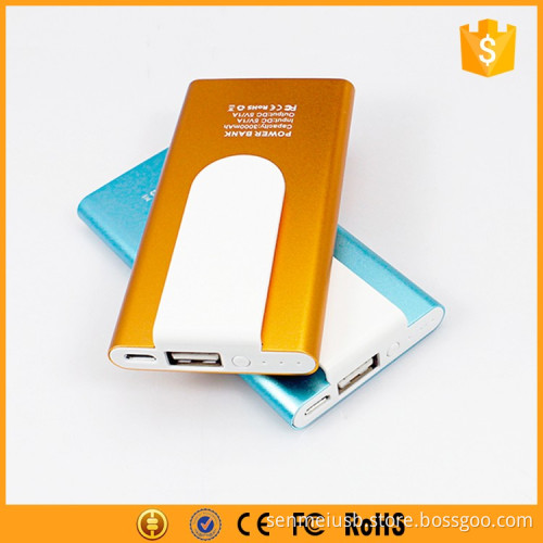 with portable hook aluminum 3000mah portable power bank
